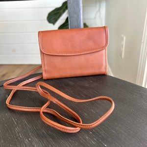 Vintage Coach Swing Crossbody Minimalist Wallet in British Tan #4843